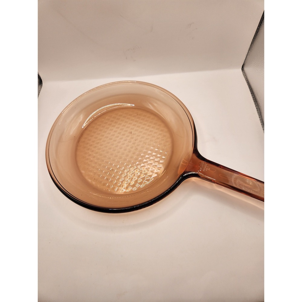 Visions Corning Ware Amber 10 Inch Glass Skillet Frying Pan V-10-B USA